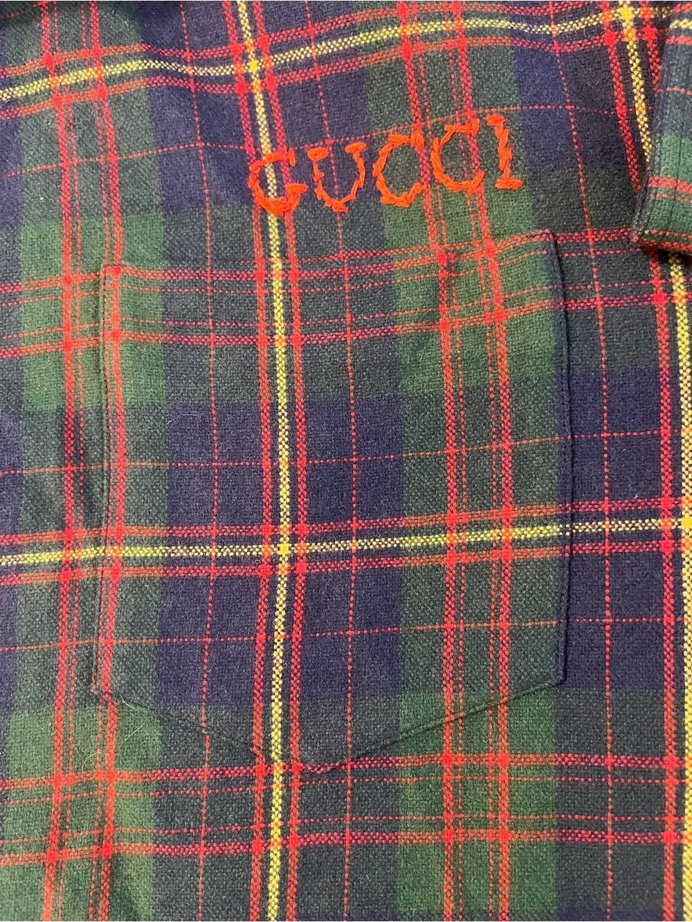 Gucci Men’s Plaid Flannel Shirt – Size Large